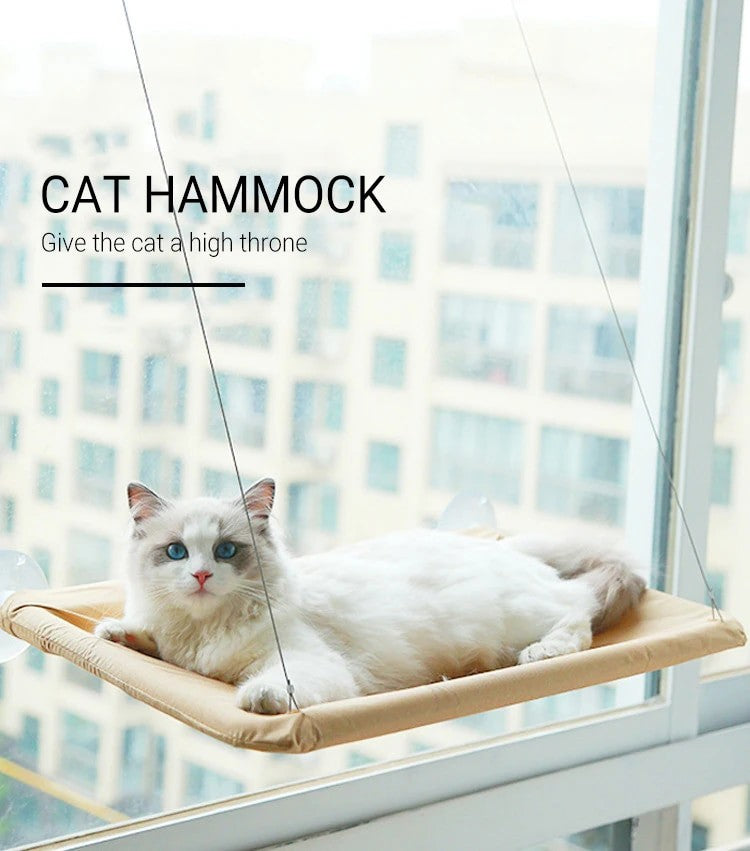 Hanging Cat Hammock Bed – Aerial Window Seat & Climbing Frame for Cats (Holds up to 20kg)