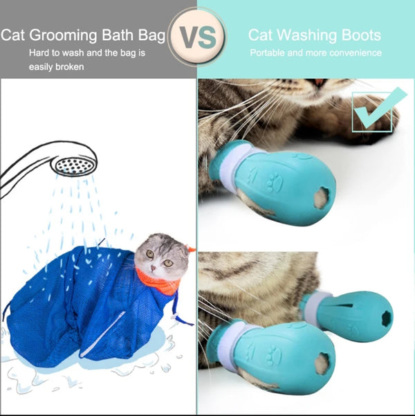 4pcs Pet Cat Bathing Foot Cover Silicone Anti Cat Claw