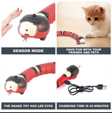 Eletronic Snake Cat Teaser Indoor Play Kitten Toy USB Rechargeable for Cats Kitten