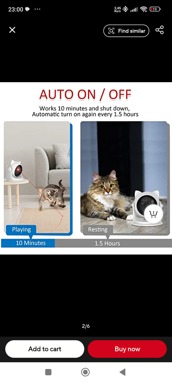 Rechargeable Motion-Activated Cat Laser Toy – Automatic & Interactive Fun for Cats and Dogs with Adjustable Speed Modes