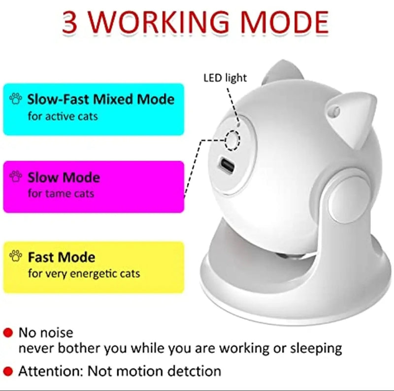 Rechargeable Motion-Activated Cat Laser Toy – Automatic & Interactive Fun for Cats and Dogs with Adjustable Speed Modes