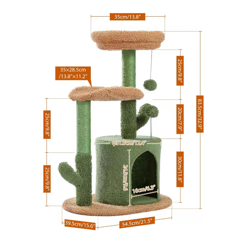 Cactus Cat Tree Tower – Play, Climb, and Relax!"