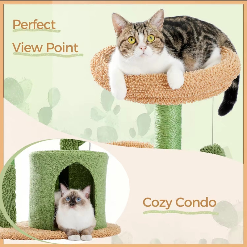 Cactus Cat Tree Tower – Play, Climb, and Relax!"