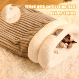 Cozy Tunnel Bed for Cats - Plush Warm Snuggle Cave