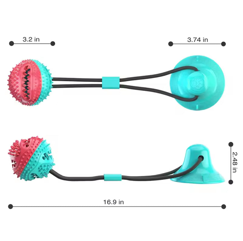 Interactive Dog Chew Toy with Suction Cup & Treat Feeder