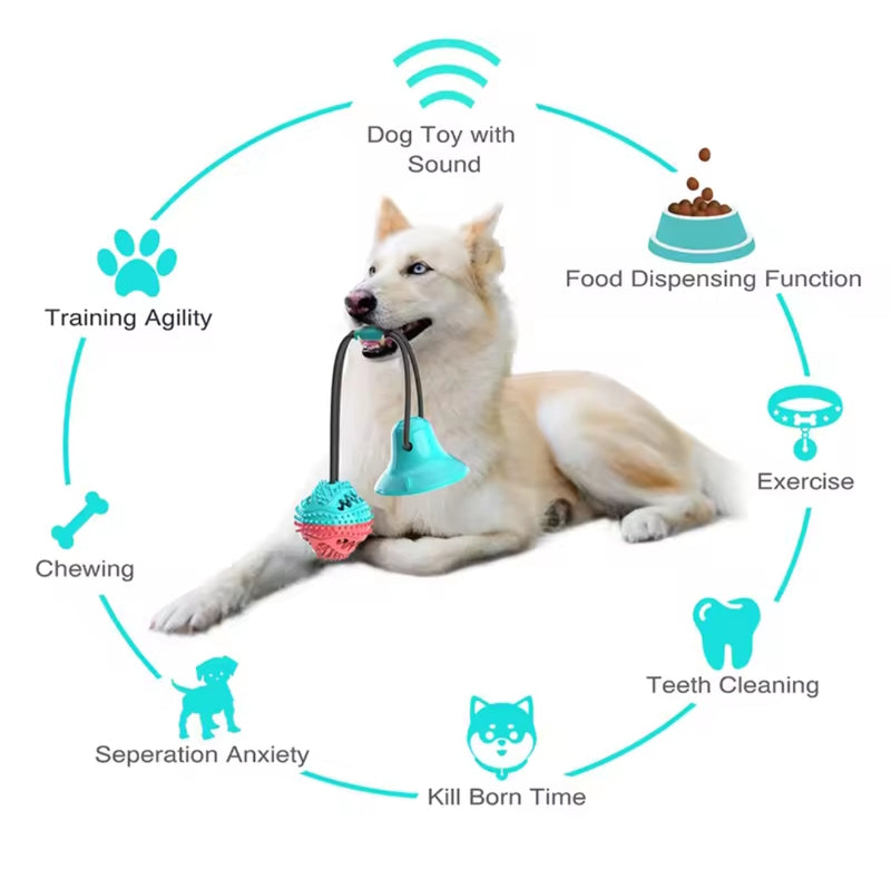 Interactive Dog Chew Toy with Suction Cup & Treat Feeder