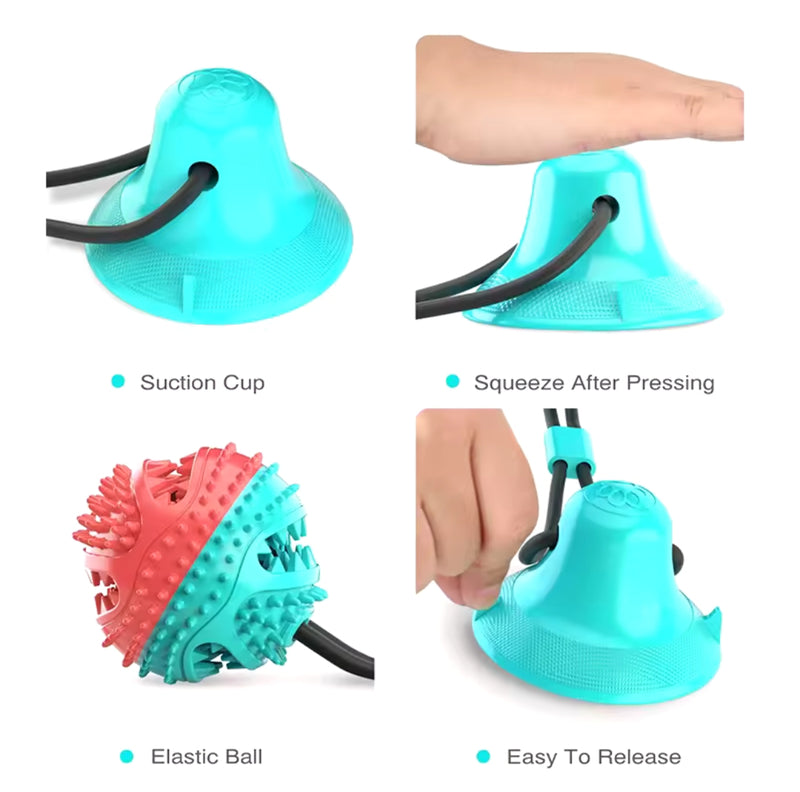 Interactive Dog Chew Toy with Suction Cup & Treat Feeder