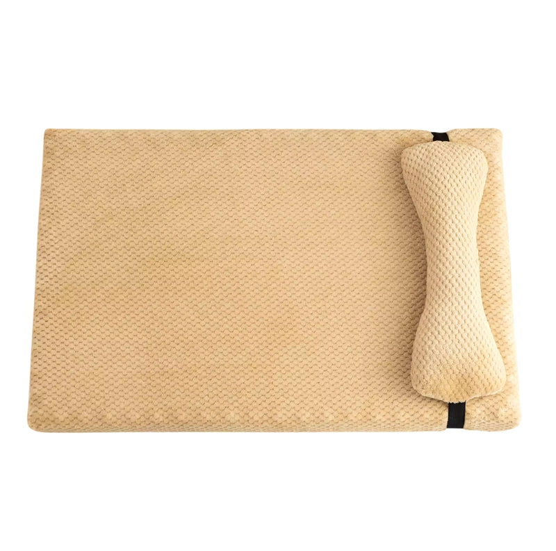 Cozy Plush Foldable Dog Bed with Pillow