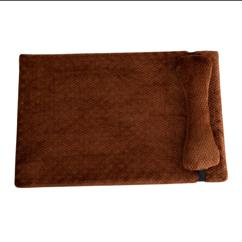 Cozy Plush Foldable Dog Bed with Pillow