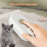 3-in-1 Pet Hairbrush with Grooming, Massage, and Cleaning Functions