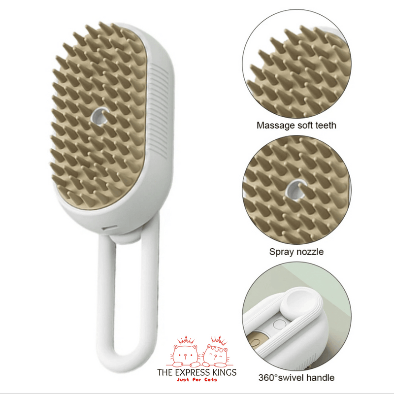 3-in-1 Pet Hairbrush with Grooming, Massage, and Cleaning Functions